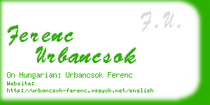 ferenc urbancsok business card